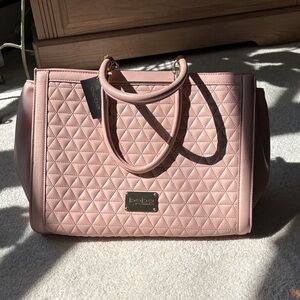 Bebe Janet Satchel Blush Quilted Handbag